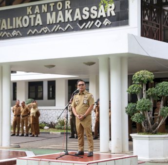 Irwan Rusfiady Adnan Pimpin Apel Pagi Perdana Sebagai Pj Sekda Kota Makassar