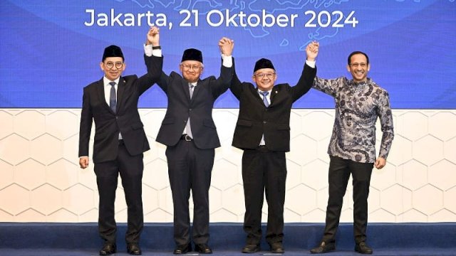 Nadiem Bersama Tiga Menteri Pengganti