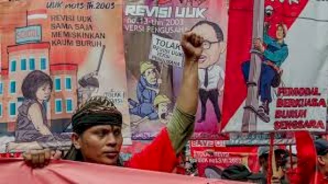 Demo Tolak revisi UU Ketenagakerjaan.(F-INT)