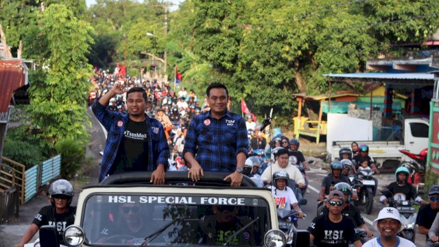 Ribuan Warga Parepare Tumpah Ruah di Konvoi Kemenangan Tasming-Hermanto