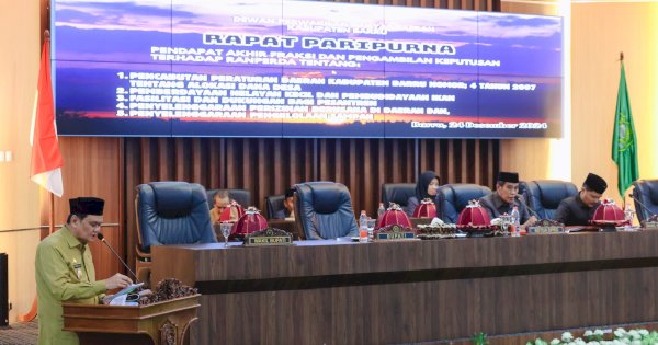 DPRD Barru Setujui Lima Perda, Bupati Barru : Ini Warisan Bersama Untuk Raykat