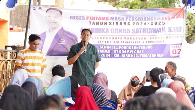 Anggota DPRD Makassar Odhika saat reses di Kecamatan Tamalanrea.