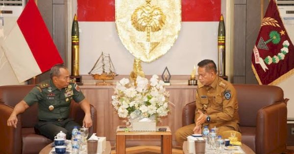 Pj Gubernur Sulsel Prof Fadjry Djufry – Pangdam XIV Mayjen TNI Windiyatno Bahas Kerjasama Swasembada Pangan