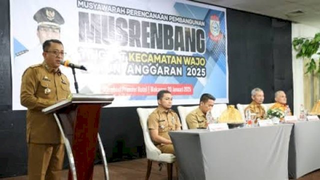 Plh sekda Muhammad Yasir Buka Musrenbang Kecamatan Wajo.