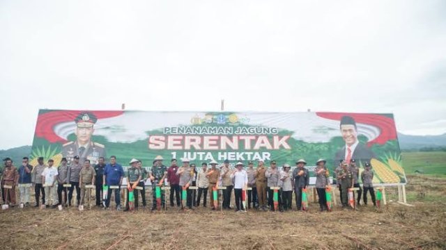 Penanaman Jagung Serentak 1 Juta Hektar Di Desa Bolli Kecamatan Cina.