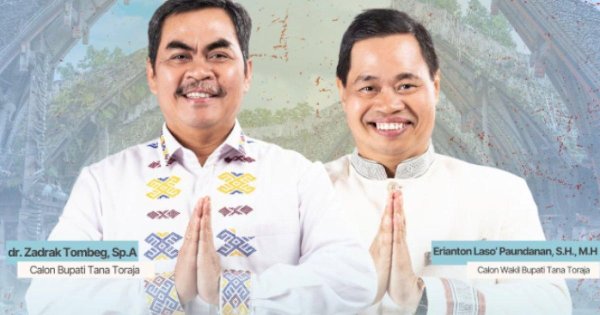 Zadrak dan Erianto jadi Bupati dan Wakil Bupati Tana Toraja Terpilih di Pilkada 2024