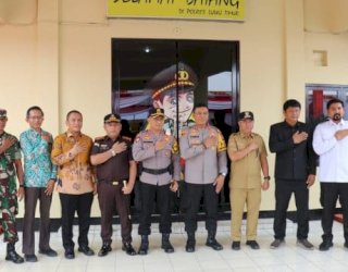Bupati Lutim Terpilih Ibas Sambut Kapolda Sulsel di Mapolres Lutim
