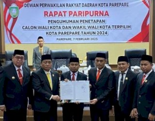 DPRD Resmi Tetapkan Tasming Hamid-Hermanto sebagai Wali Kota dan Wakil Walikota Parepare Periode 2025-2030
