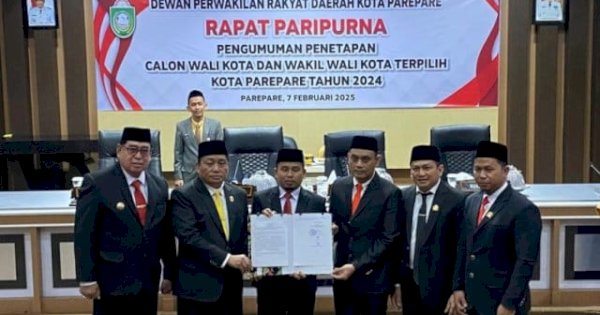DPRD Resmi Tetapkan Tasming Hamid-Hermanto sebagai Wali Kota dan Wakil Walikota Parepare Periode 2025-2030
