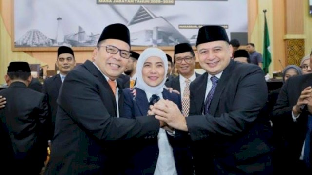 Danny, Alliyah dan Appi saat Paripurna di DPRD Makassar.