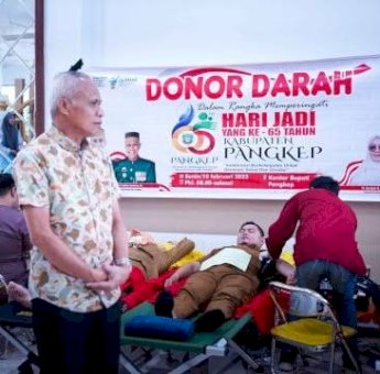 Ratusan ASN Ikuti Donor Darah untuk Memperingati HUT ke-65 Kabupaten Pangkep