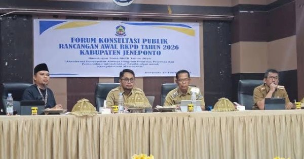 Pemkab Jeneponto Gelar Forum Konsultasi Publik Rancangan Awal RKPD 2026