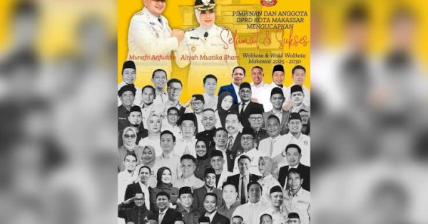DPRD Ucapkan Selamat & Sukses Atas Pelantikan Appi-Aliyah sebagai Wali Kota dan Wakil Wali Kota Makassar