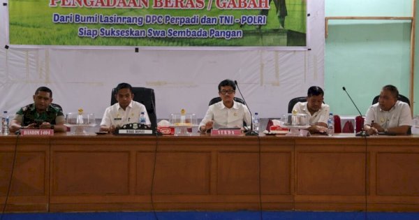 Wabup Pinrang Sudirman Bungi Pimpin Rakor Optimalisasi Pengadaan Beras dan Gabah