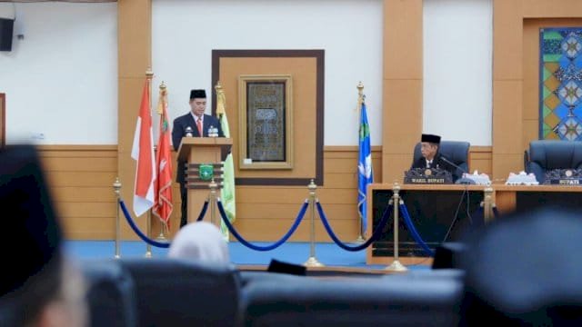 Bupati Yusran Lalogau Pidato Perdana di DPRD Pangkep.
