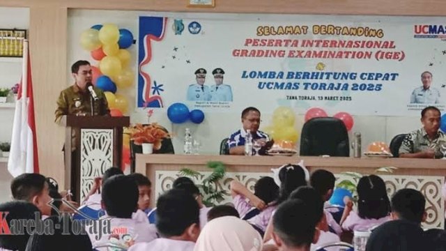 Bupati Tana Toraja Zadrak Tombeg Buka IGE dan Lomba Berhitung Cepat UCMAS.
