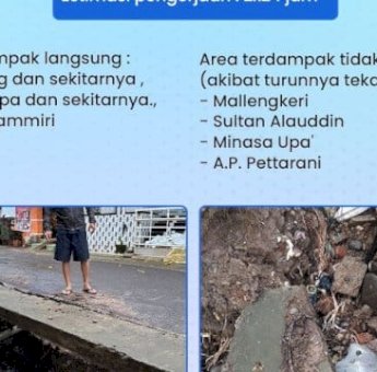 PDAM Makassar Lakukan Perbaikan Kebocoran di Jalan Beringin Gowa, Sejumlah Area Terdampak-Pelanggan Diminta Pengertiannya