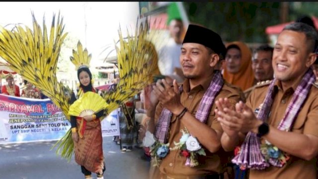 Bupati Jeneponto, H. Paris Yasir, S.E., M.M., bersama Wakil Bupati Jeneponto, Islam Iskandar, S.H., hadiri Karnaval Budaya Pemkab Jeneponto.