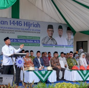 Gubernur Andi Sudirman Hadiri Pencanangan Gedung SDM dan Syawalan Muhammadiyah Sulsel
