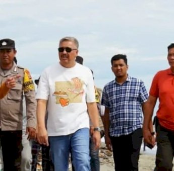 Pasca Peristiwa Tiga Pengunjung Tenggelam, Irwan Hamid Tinjau Objek Wisata Pantai Harapan Ammani.