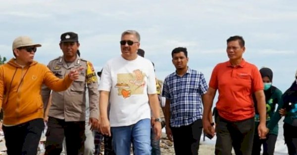 Pasca Peristiwa Tiga Pengunjung Tenggelam, Irwan Hamid Tinjau Objek Wisata Pantai Harapan Ammani.