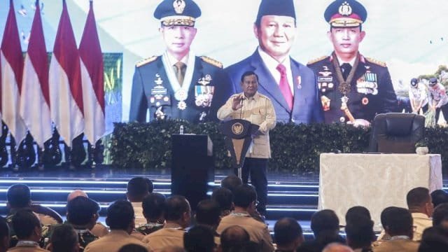 Prabowo di Rapim TNI/Polri.