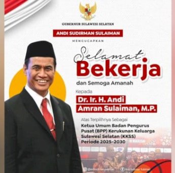 Gubernur Sulsel Ucapkan Selamat atas Terpilihnya Andi Amran Sulaiman sebagai Ketua Umum KKSS