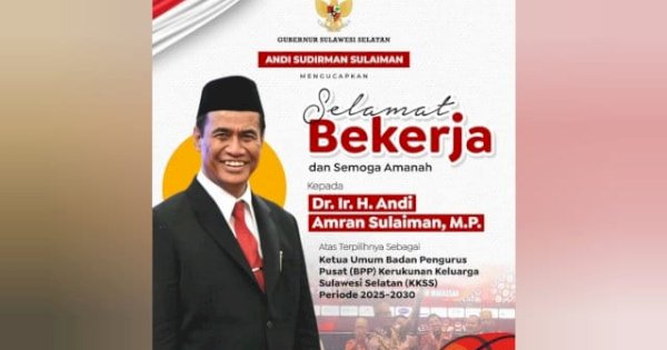 Gubernur Sulsel Ucapkan Selamat atas Terpilihnya Andi Amran Sulaiman sebagai Ketua Umum KKSS