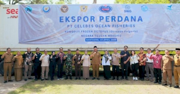 Bupati Bantaeng Uji Nurdin Lepas Ekspor Perdana Komoditi Gurita ke Meksiko