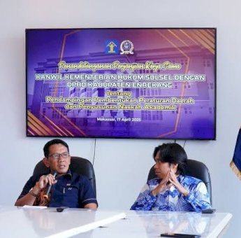 Kanwil Kemenkum Sulsel dan DPRD Enrekang Jalin Kerjasama Wujudkan Peraturan Daerah Berkualitas