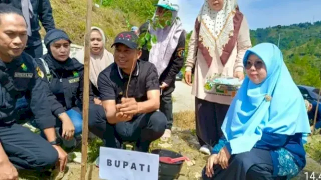 Bupati Enrekang Yusuf Ritangnga Tanam Pohon di Wisata Alam Buttu Macca.