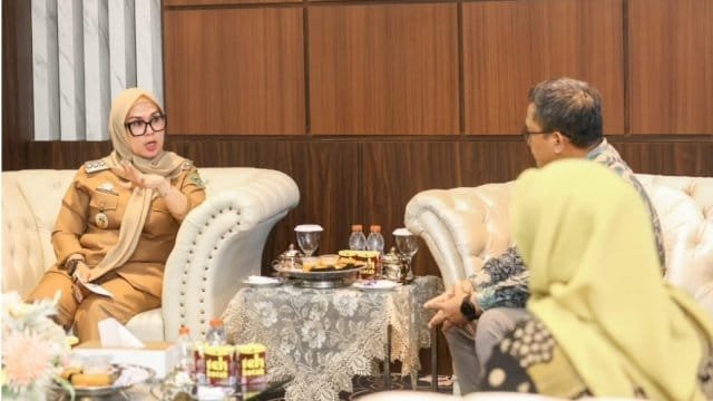 Bupati Barru, A. Ina Kartika Sari, menerima kunjungan audiensi Bank Mandiri.