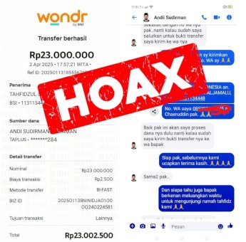 Waspada! Modus Penipuan Bantuan Donasi Catut Nama Gubernur Andi Sudirman