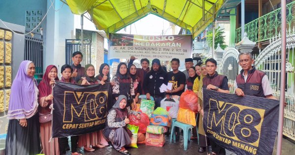 Relawan M08 Tallo Salurkan Bantuan untuk Korban Kebakaran