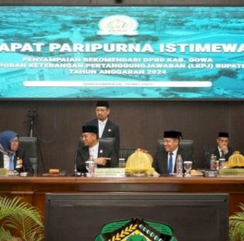 Wakil Ketua DPRD Gowa Tyna Haji Tino Hadiri Paripurna Penyampaian Rekomendasi Hasil Pembahasan LKPJ Bupati 2024