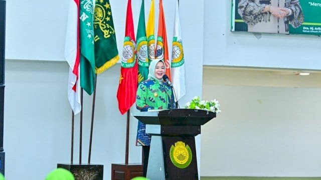 Wakil Gubernur Sulsel, Fatmawati Rusdi, menghadiri Rapat Konsolidasi dan Koordinasi Pengurus Wilayah Muslimat Nahdlatul Ulama (NU) Sulsel.