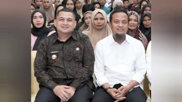 Gubernur Sulsel, Andi Sudirman Sulaiman, Bersama Walikota Makassar Munafri Arifuddin.