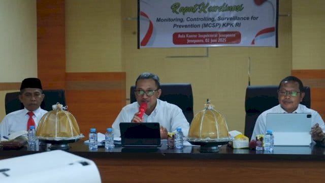 Bupati Jeneponto, Paris Yasir, Hadiri Rakor MCSP dari KPK RI