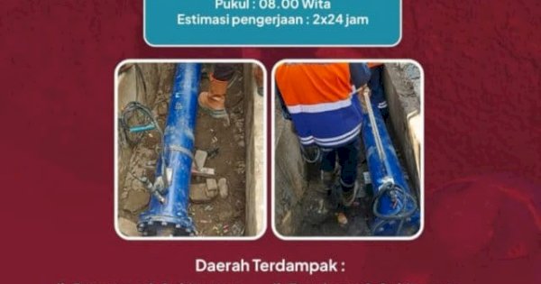 PDAM Makassar Lakukan Perbaikan Pompa Inline di Pannampu, Warga Diimbau Siapkan Antisipasi Air