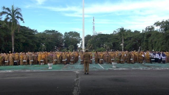 Ratusan ASN Ikuti Apel usai Libur Lebaran Idul Adha, Dipimpin Kepala Inspektorat Pangkep