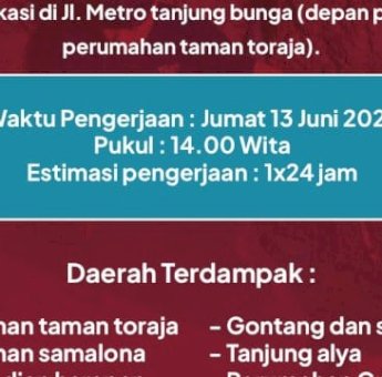 PDAM Makassar Koneksi Pipa di Metro Tanjung Bunga, Warga Diimbau Tampung Air
