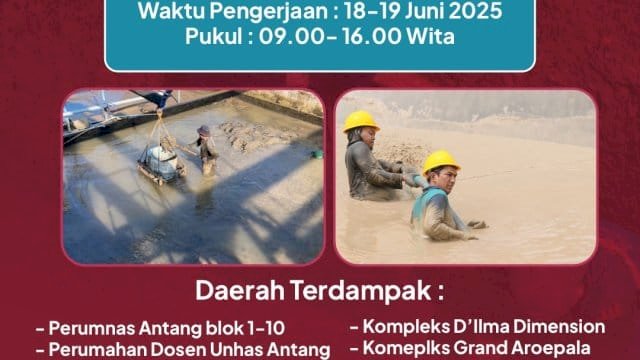 PDAM Makassar Kuras IPA 3 Antang, Distribusi Air Terganggu-Warga Manggala Diimbau Tampung Air