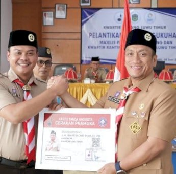 Untuk Pertama Kalinya, Bupati Ibas Lantik Pengurus Pramuka Lutim Secara Bersamaan