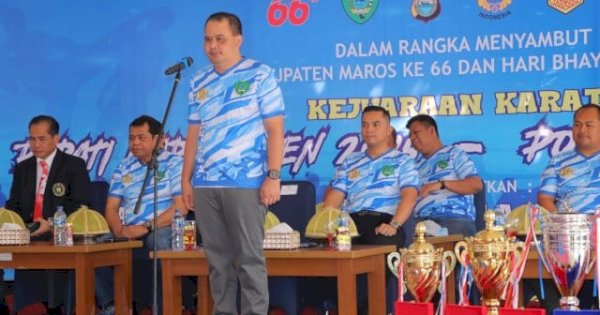 Polres dan Pemkab Maros Kolaborasi Gelar Turnamen Karate