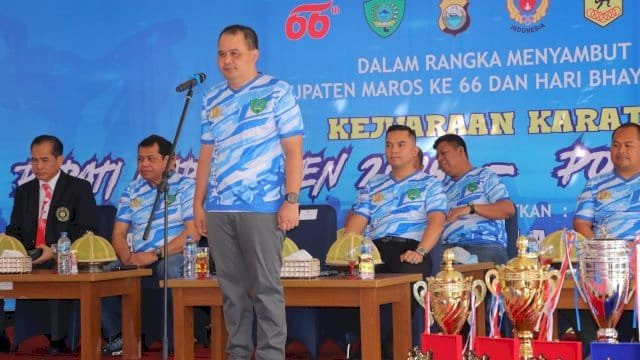 Polres dan Pemkab Maros Kolaborasi Gelar Turnamen Karate