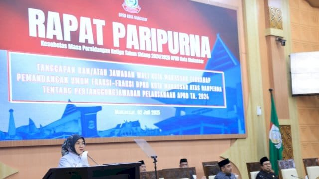 Paripurna DPRD Makassar, Aliyah Sampaikan Tanggapan Pemkot atas Ranperda Pertanggungjawaban APBD 2024