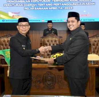 DPRD Soppeng Setujui Ranperda Pertanggungjawaban Pelaksanaan APBD TA 2024
