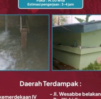 Ada Pemeliharaan Bak Reservoir, Suplai Air PDAM Makassar Terganggu di 7 Lokasi-Pelanggan Disarankan Tampung Air