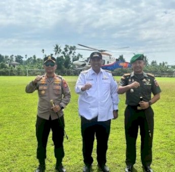 Kapolres, Bupati dan Dandim Pantau Situasi Kamtibmas Maros dari Udara