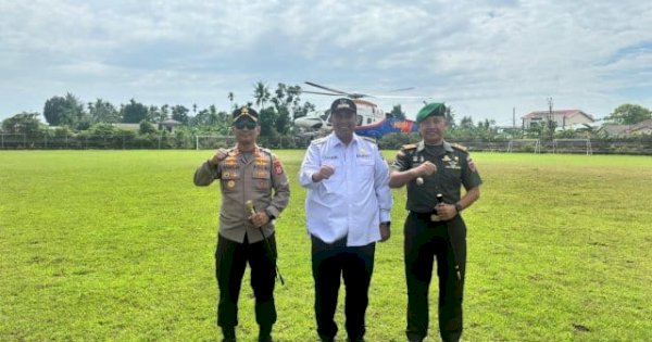 Kapolres, Bupati dan Dandim Pantau Situasi Kamtibmas Maros dari Udara